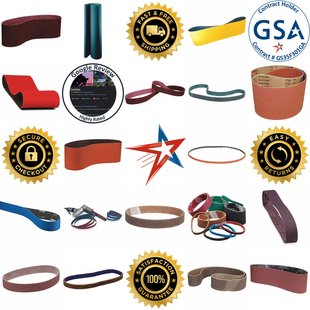 Millions of Products A selection of Sanding Belts products on GoVets