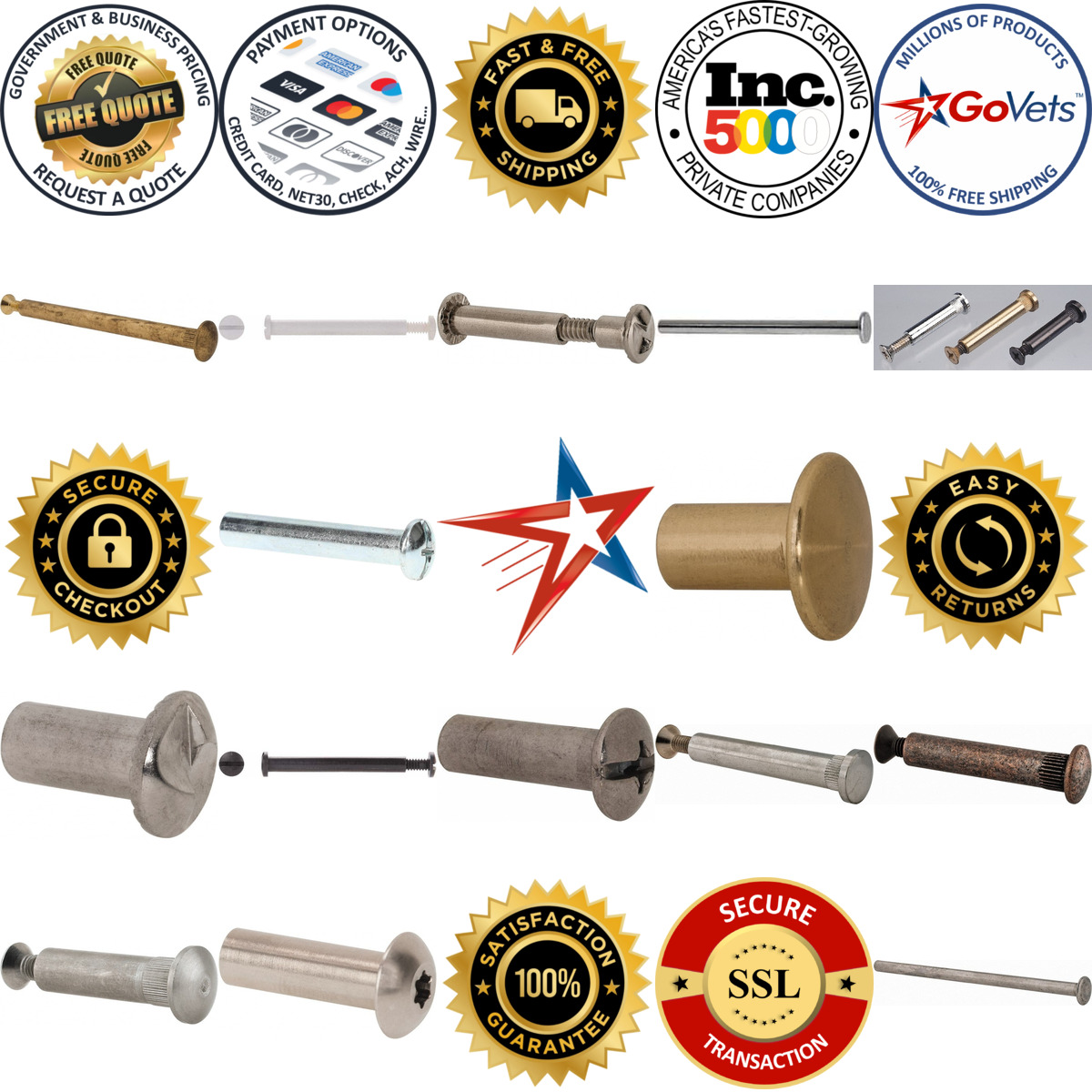 Millions of Products A selection of Sex Bolts and Binding Posts products on GoVets