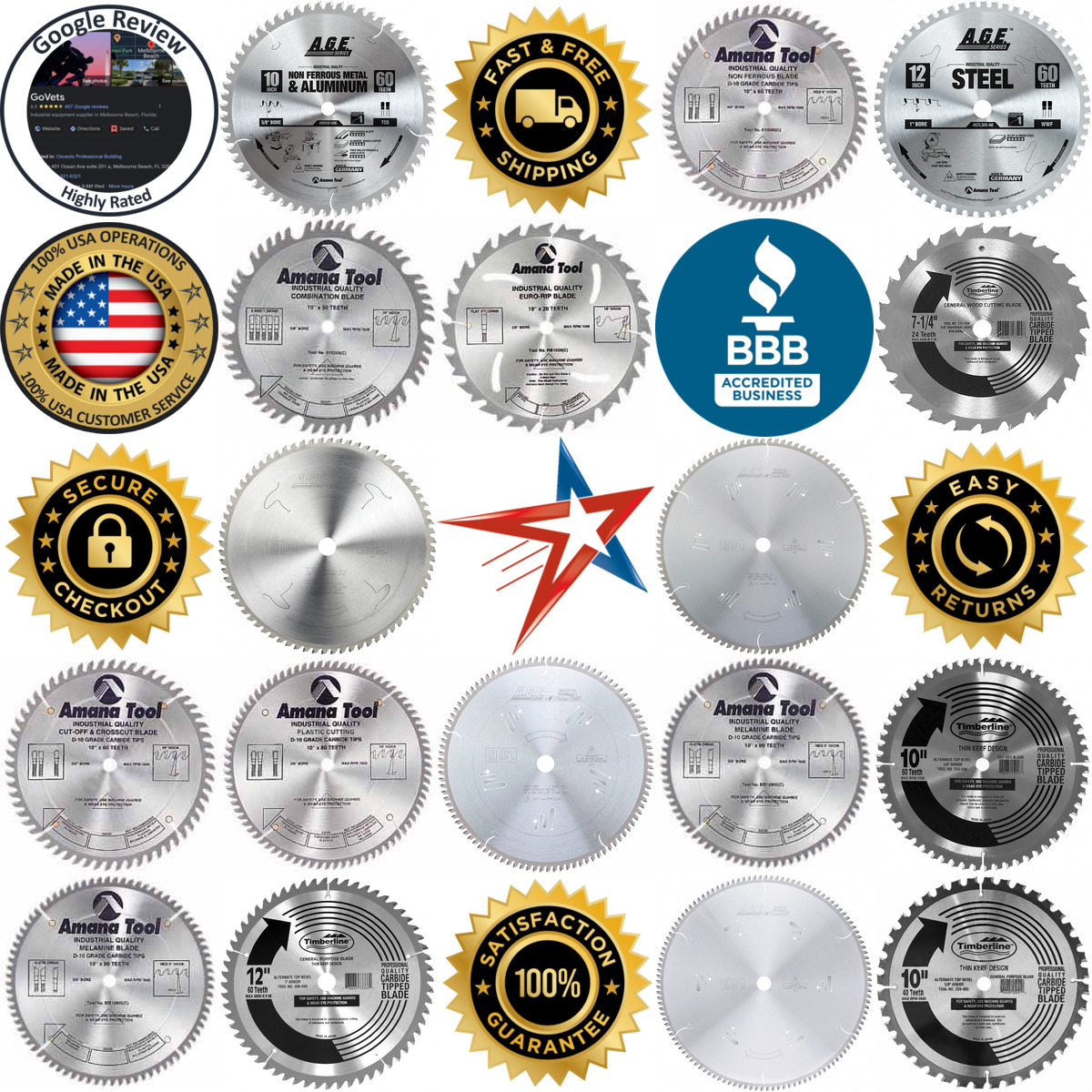 Millions of Products A selection of Amana Tool products on GoVets