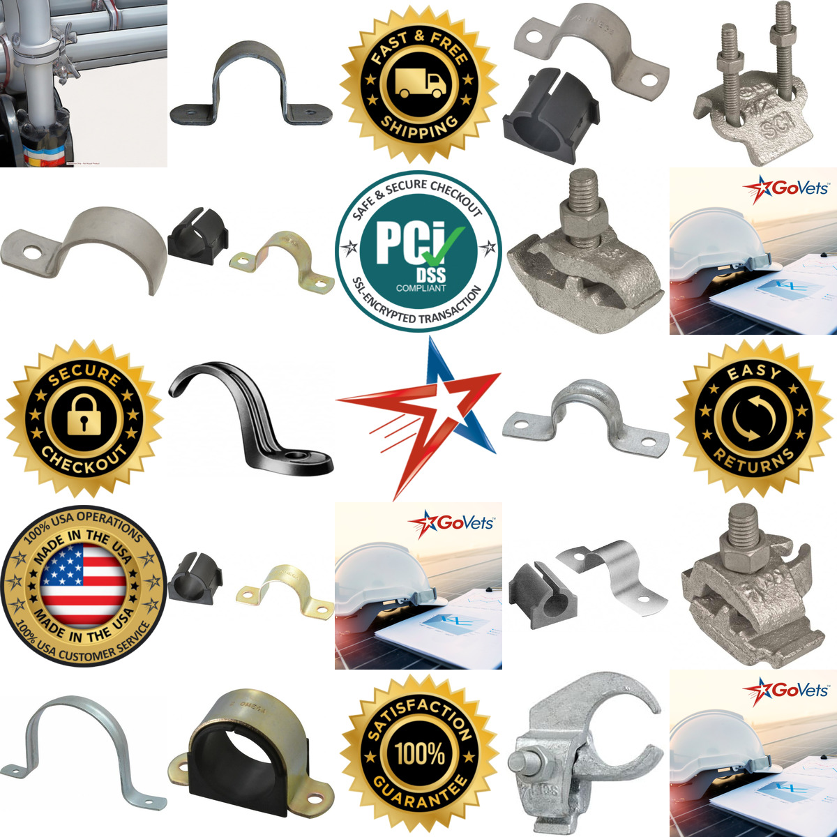Millions of Products A selection of Pipe Tube and Conduit Hold Down Straps products on GoVets