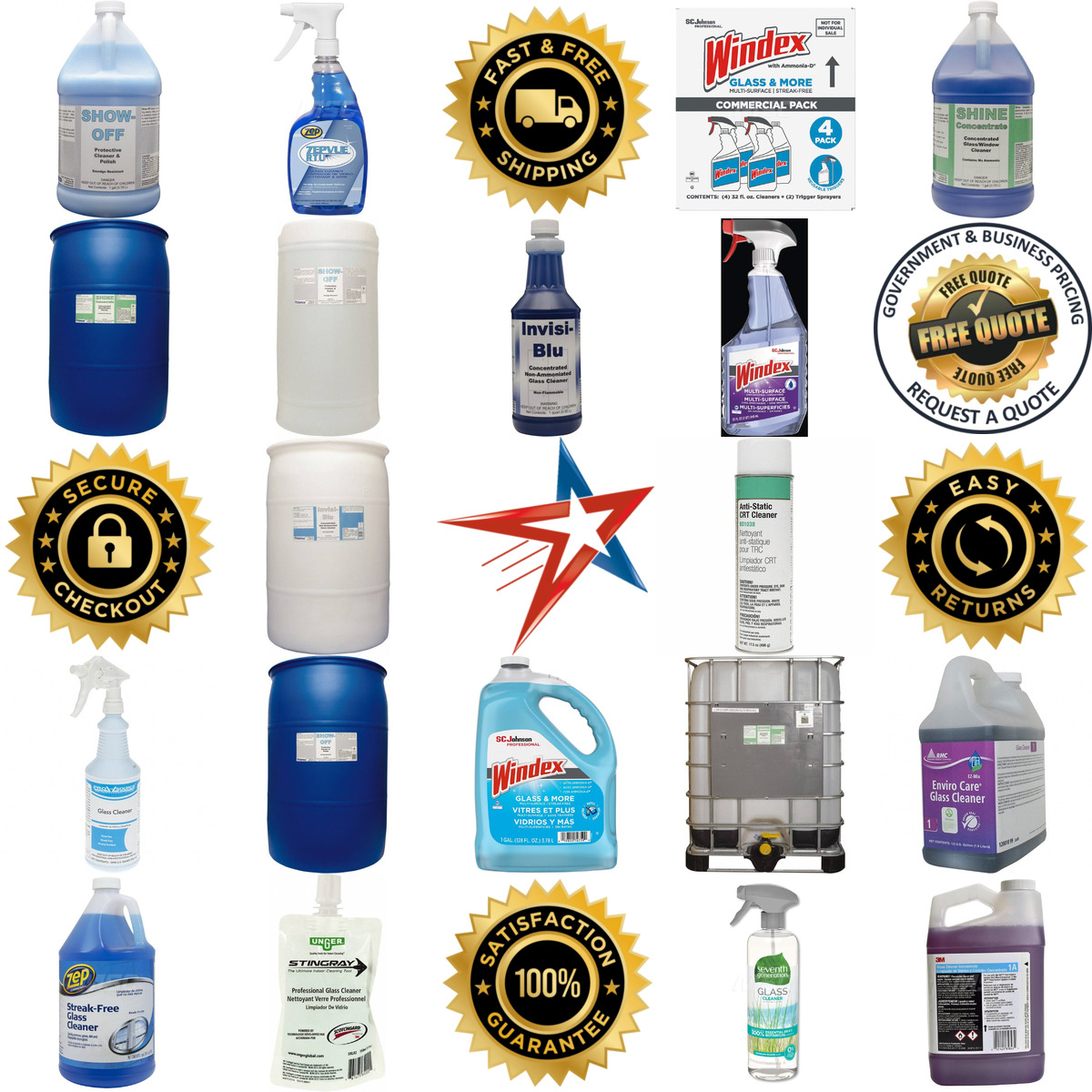 Millions of Products A selection of Glass Cleaners products on GoVets