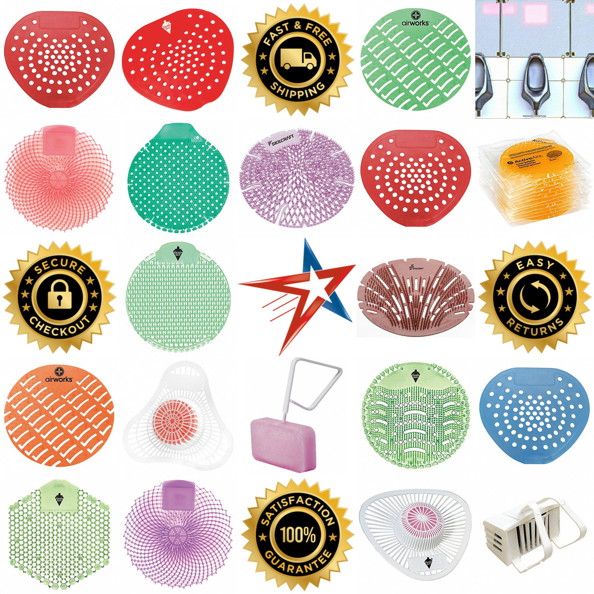 Millions of Products A selection of Urinal Blocks Screens and Rim Hangers products on GoVets