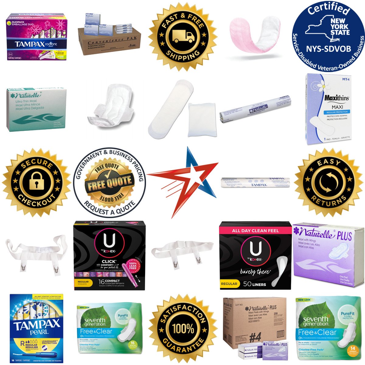 Millions of Products A selection of Sanitary Napkins and Tampons products on GoVets