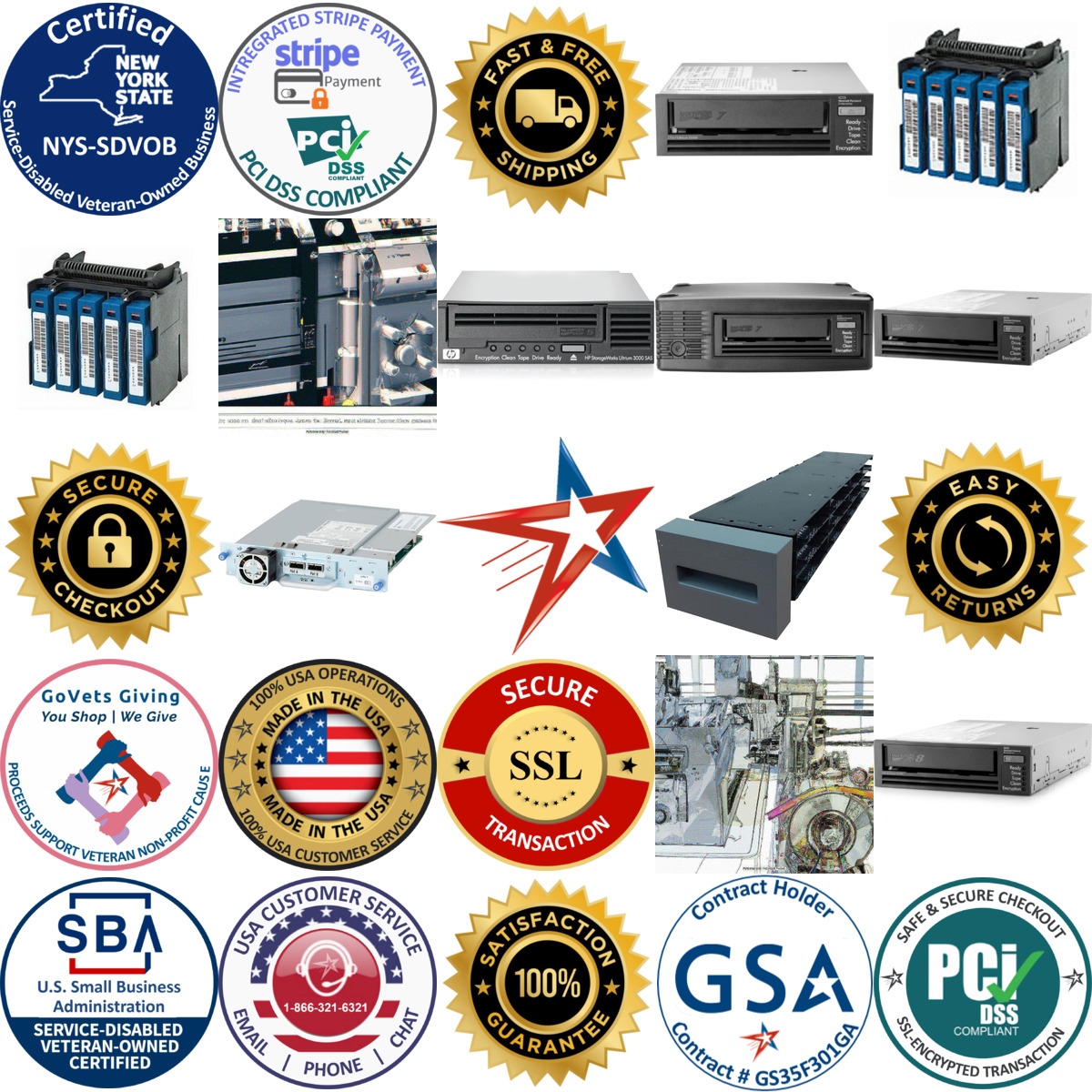 Millions of Products A selection of Tape Automation and Drives products on GoVets