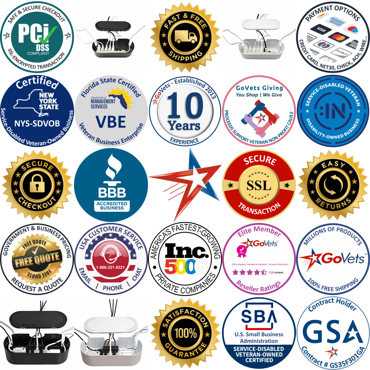 A selection of Cable and Cord Boxes products on GoVets