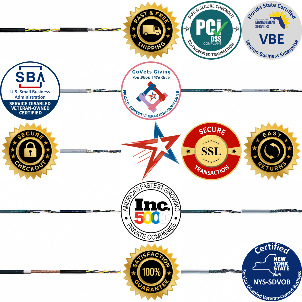 A selection of Continuous Flexing Motor Control and Data Cable products on GoVets