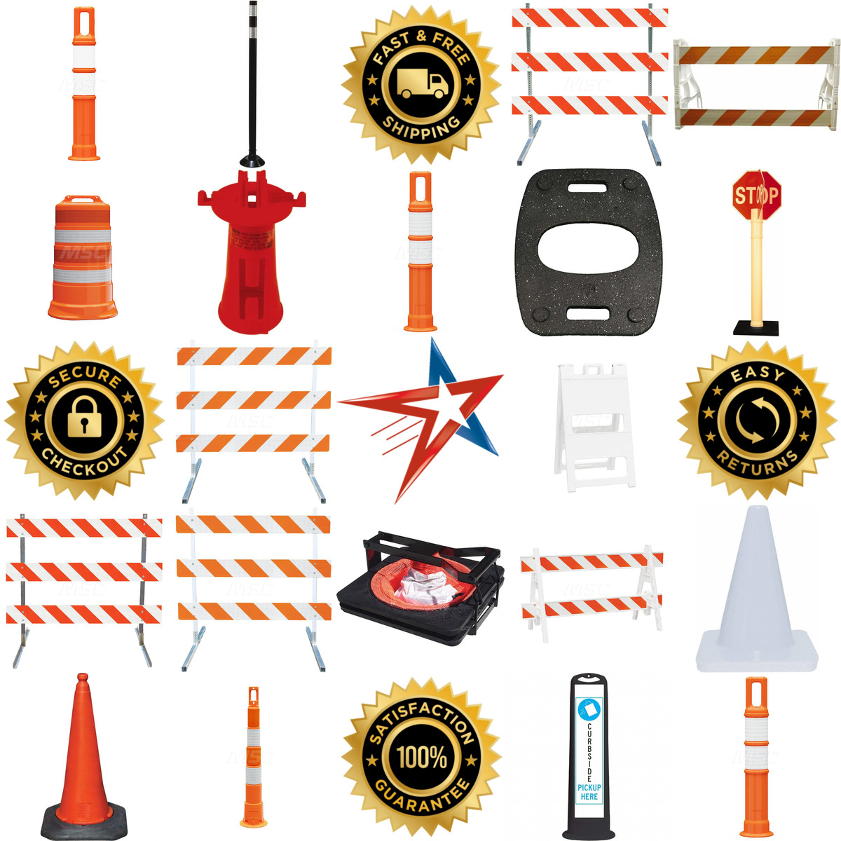 Millions of Products A selection of Traffic Cones and Barricades products on GoVets