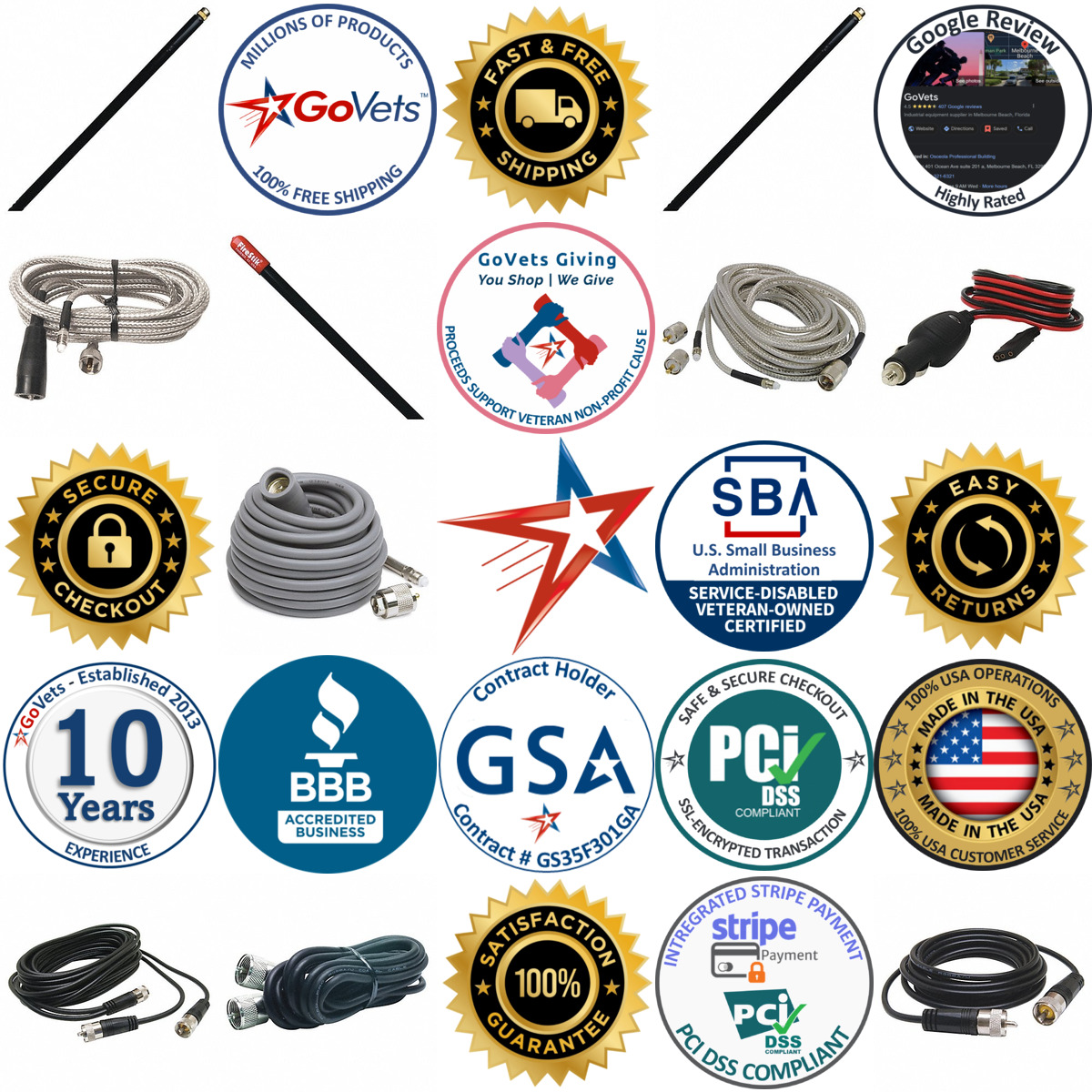 Millions of Products A selection of cb Radio Coaxial Cables products on GoVets