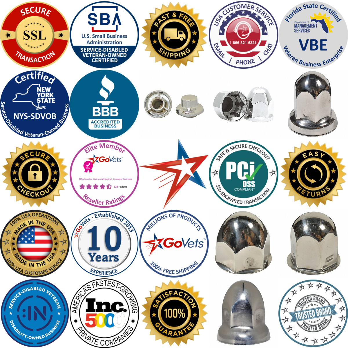 Millions of Products A selection of Wheel Nut Covers products on GoVets