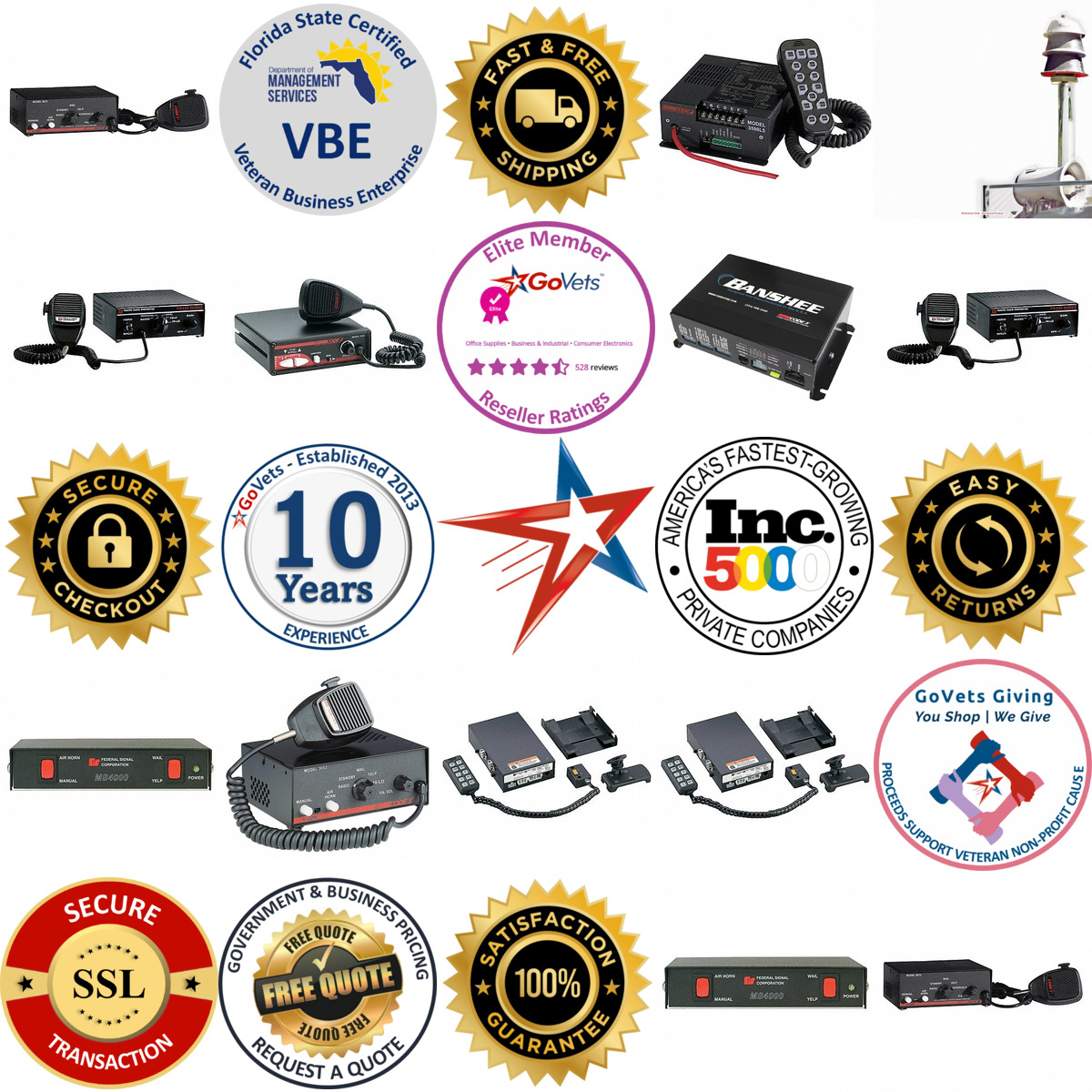 Millions of Products A selection of Electronic Siren Systems products on GoVets