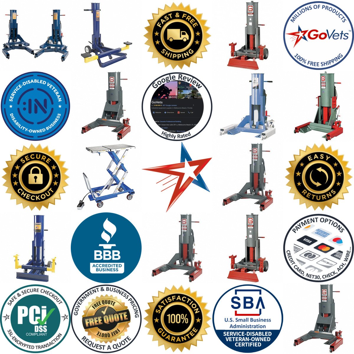 Millions of Products A selection of Vehicle Lifts and Lift Systems products on GoVets