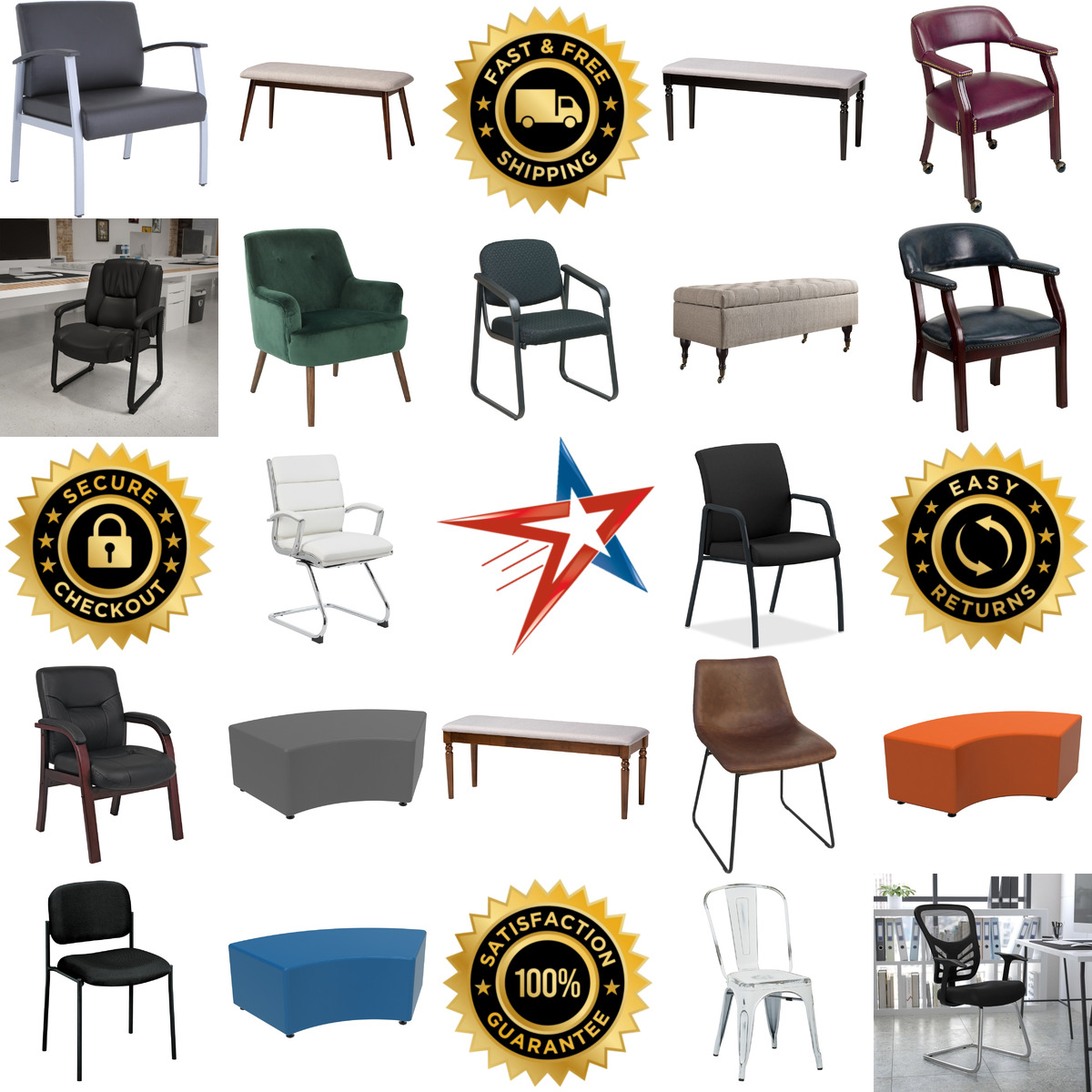 Millions of Products A selection of Reception Seating products on GoVets