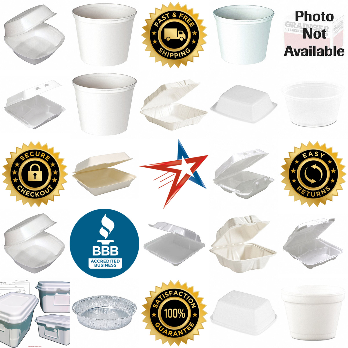 Millions of Products A selection of Disposable Carry Out Containers products on GoVets