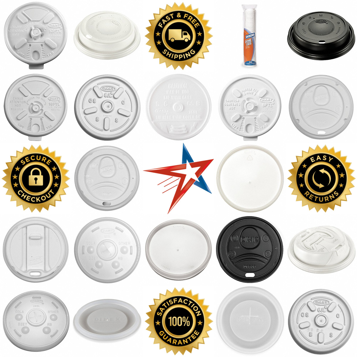 Millions of Products A selection of Disposable Cup Lids products on GoVets