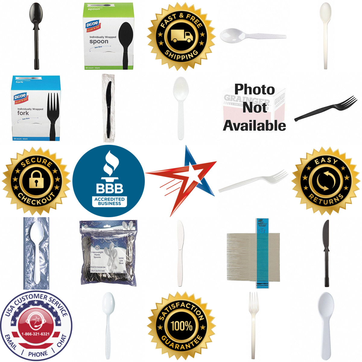 Millions of Products A selection of Disposable Individual Cutlery products on GoVets