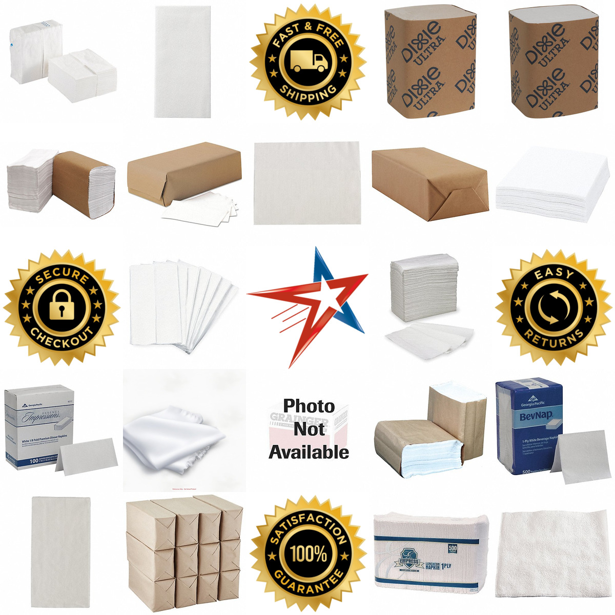 Millions of Products A selection of Disposable Napkins products on GoVets