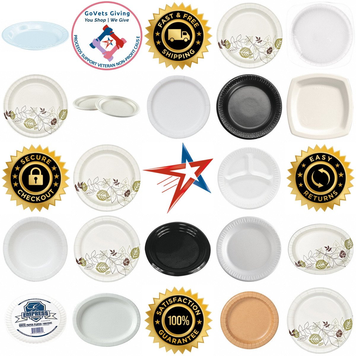 Millions of Products A selection of Disposable Plates products on GoVets