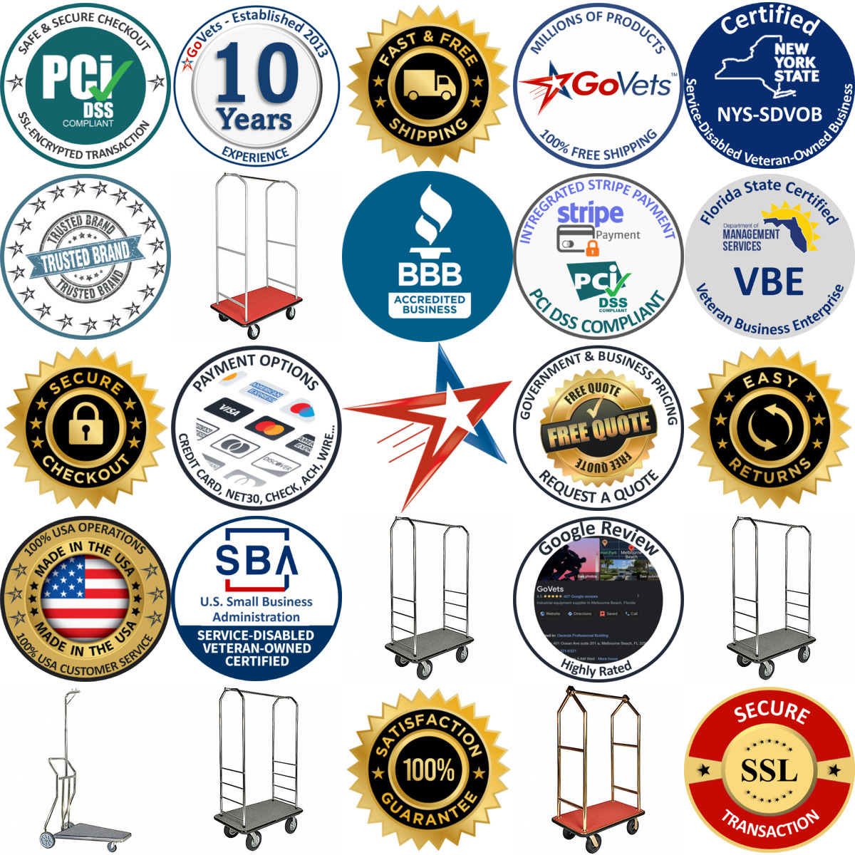 Millions of Products A selection of Bellman Carts products on GoVets