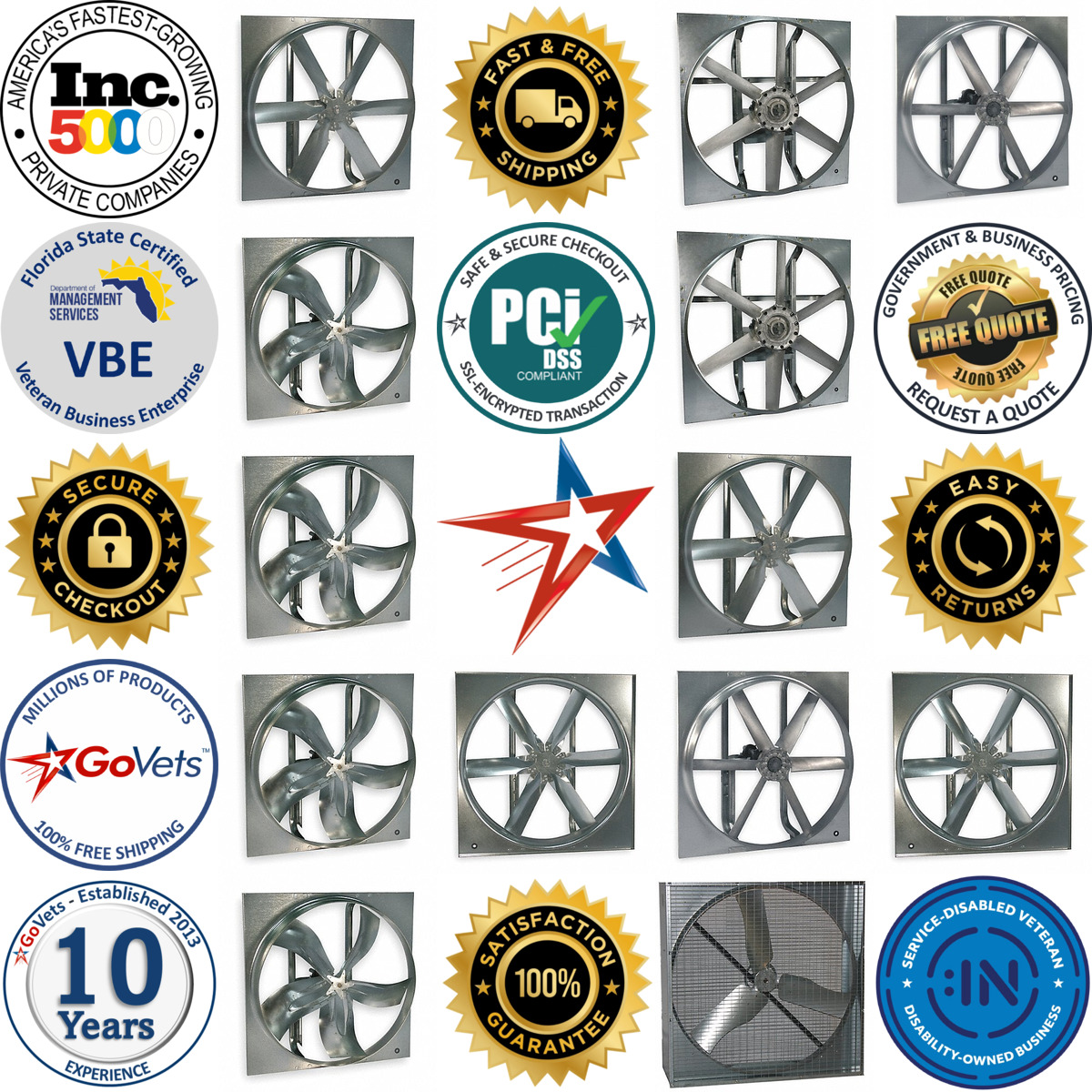 Millions of Products A selection of Axial Exhaust and Supply Fans products on GoVets