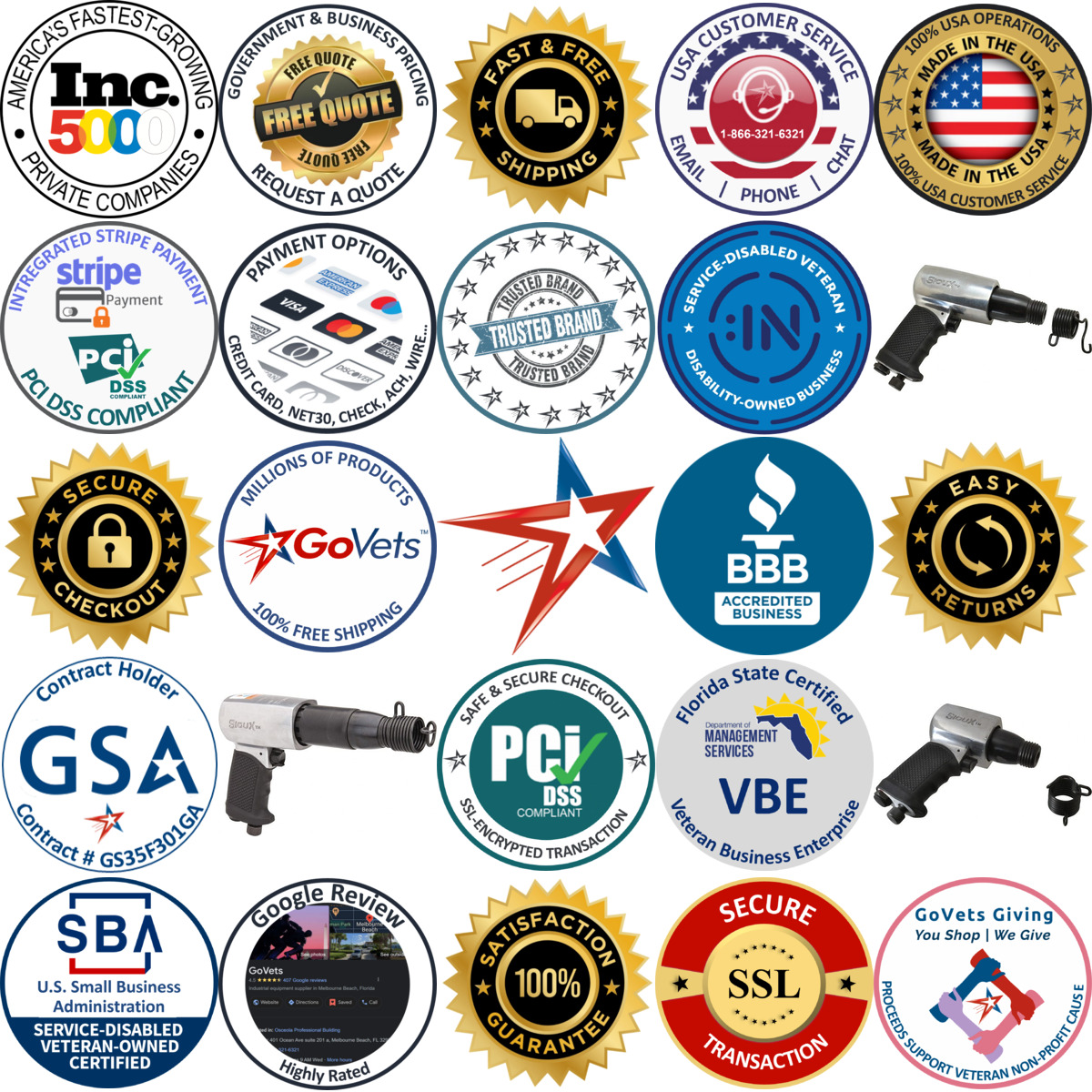 Millions of Products A selection of Sioux Tools products on GoVets