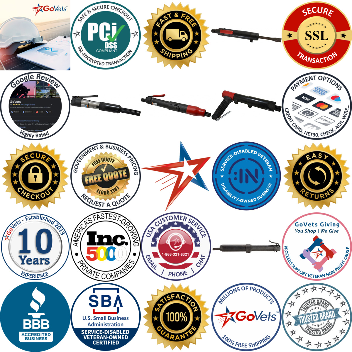 Millions of Products A selection of Sioux Tools products on GoVets