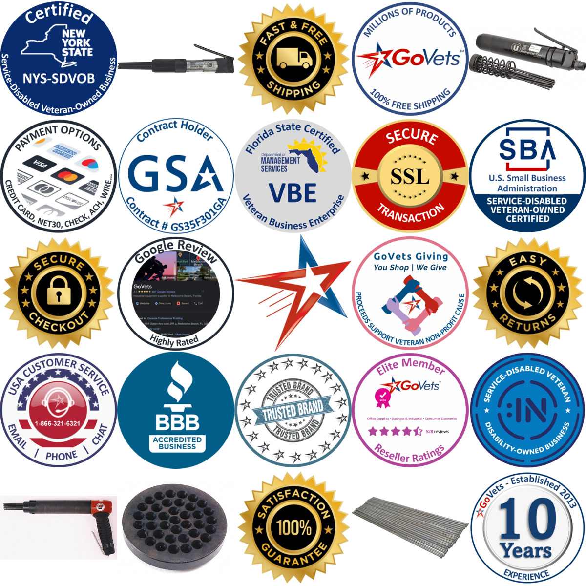 Millions of Products A selection of Universal Tool products on GoVets