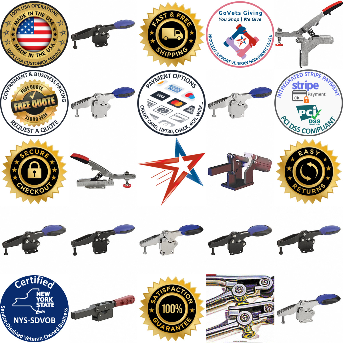 Millions of Products A selection of Horizontal Handle Toggle Clamps products on GoVets