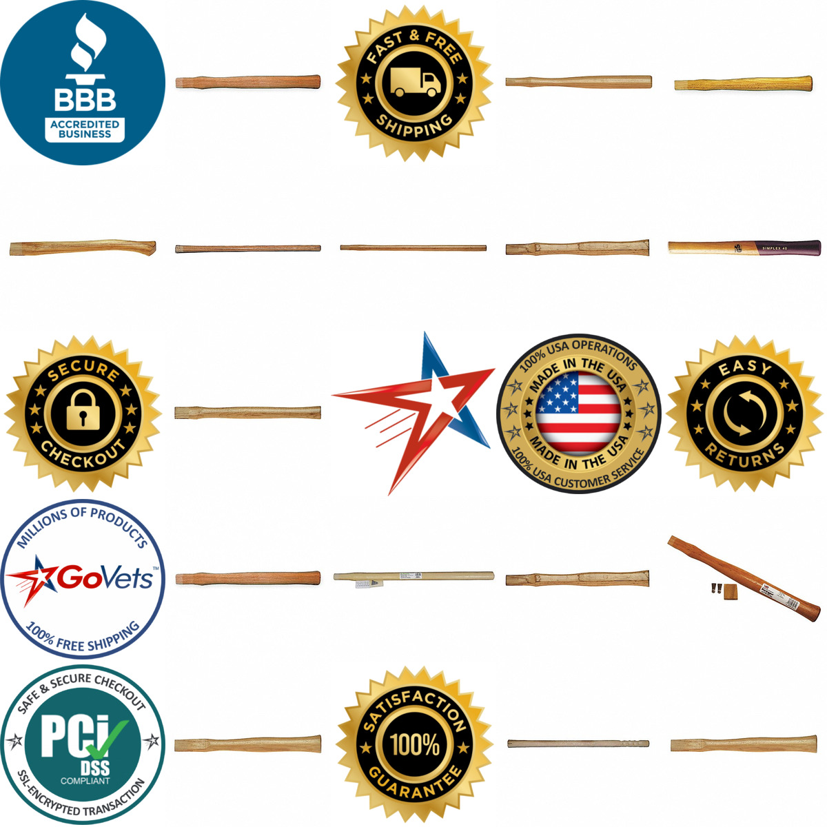 Millions of Products A selection of Replacement Hammer Handles products on GoVets