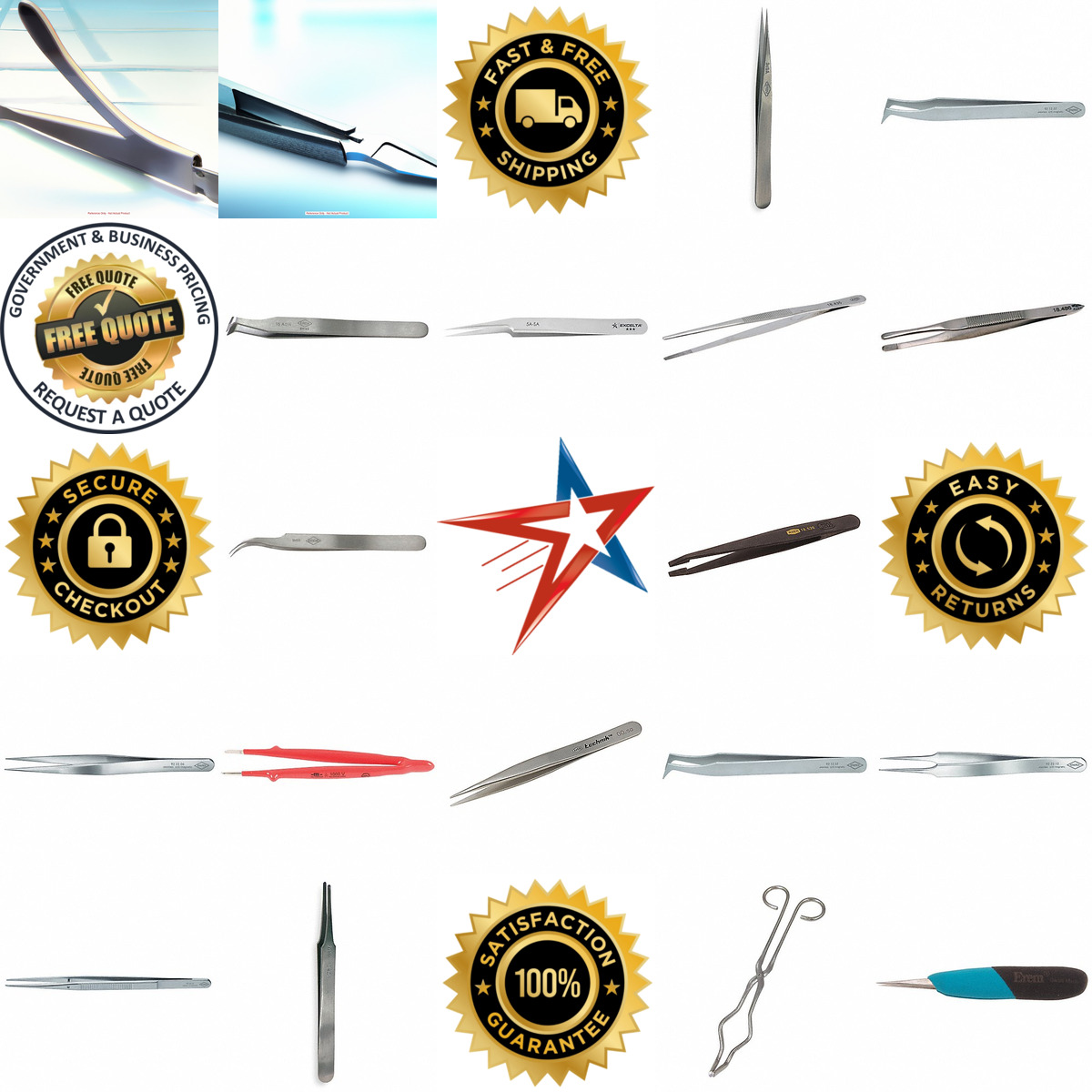 Millions of Products A selection of Tweezers products on GoVets