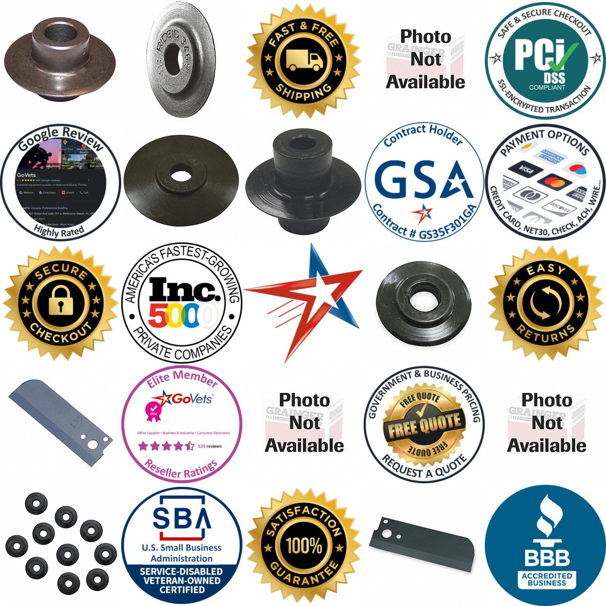 Millions of Products A selection of Pipe and Tube Cutter Wheels and Blades products on GoVets