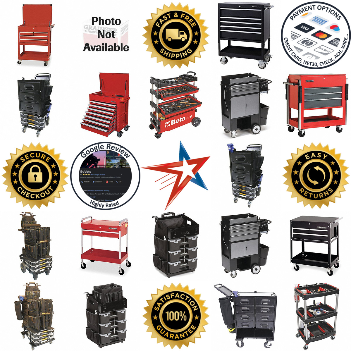 Millions of Products A selection of Tool Utility Carts products on GoVets