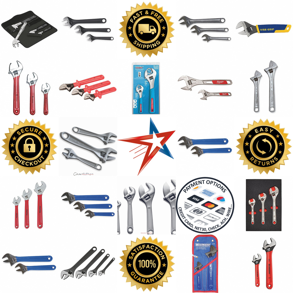 Millions of Products A selection of Adjustable Wrench Sets products on GoVets