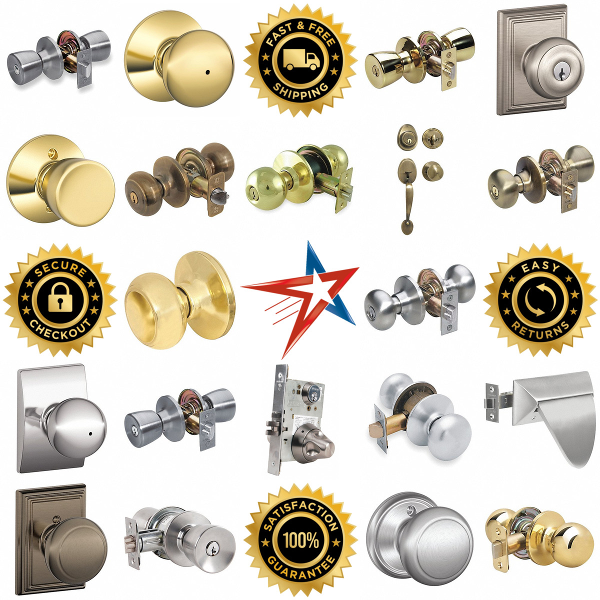 Millions of Products A selection of Door Knob Locksets products on GoVets