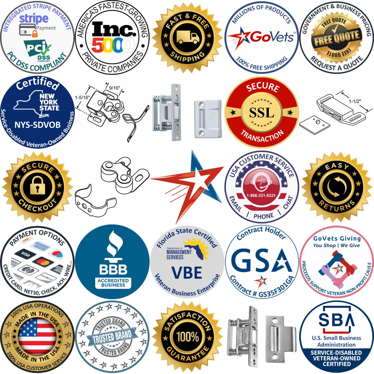 Millions of Products A selection of Cabinet Catches and Latches products on GoVets
