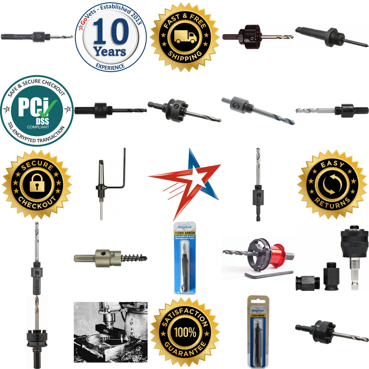 Millions of Products A selection of Hole Cutting Tool Arbors products on GoVets