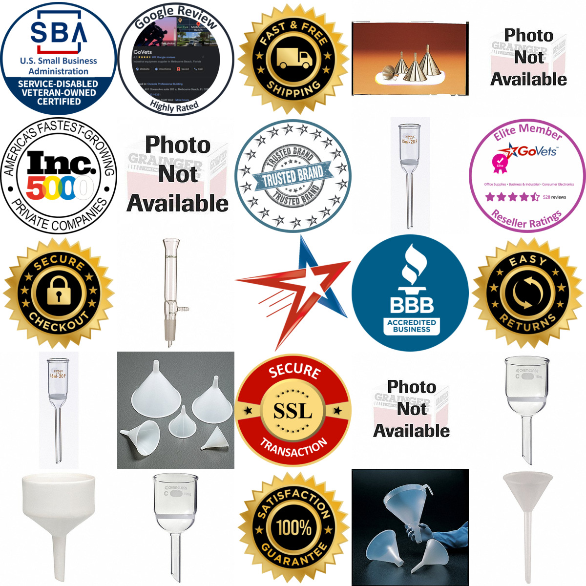 Millions of Products A selection of Laboratory Funnels products on GoVets