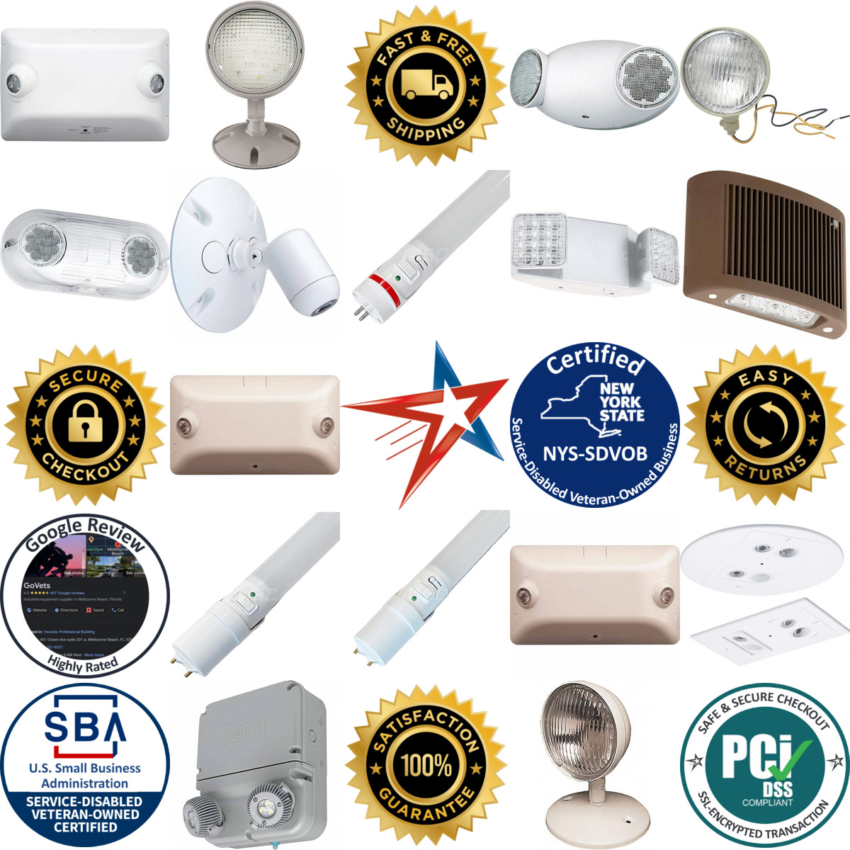 Millions of Products A selection of Emergency Lights products on GoVets
