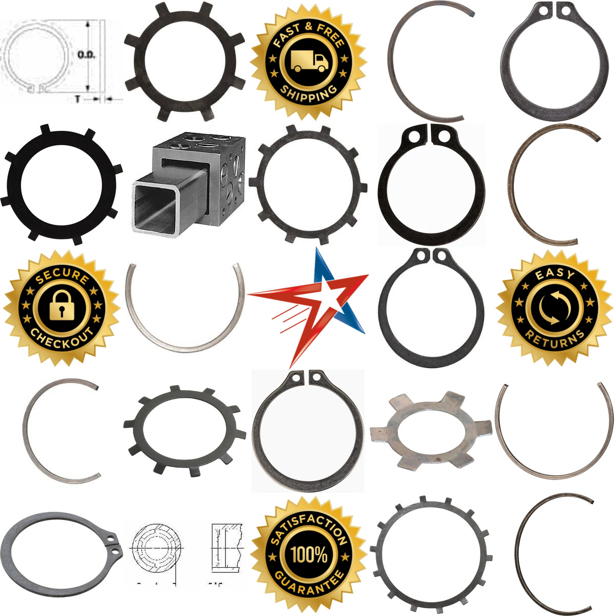 Millions of Products A selection of Linear Bearing Accessories Retaining Rings Square Bearing Bases products on GoVets