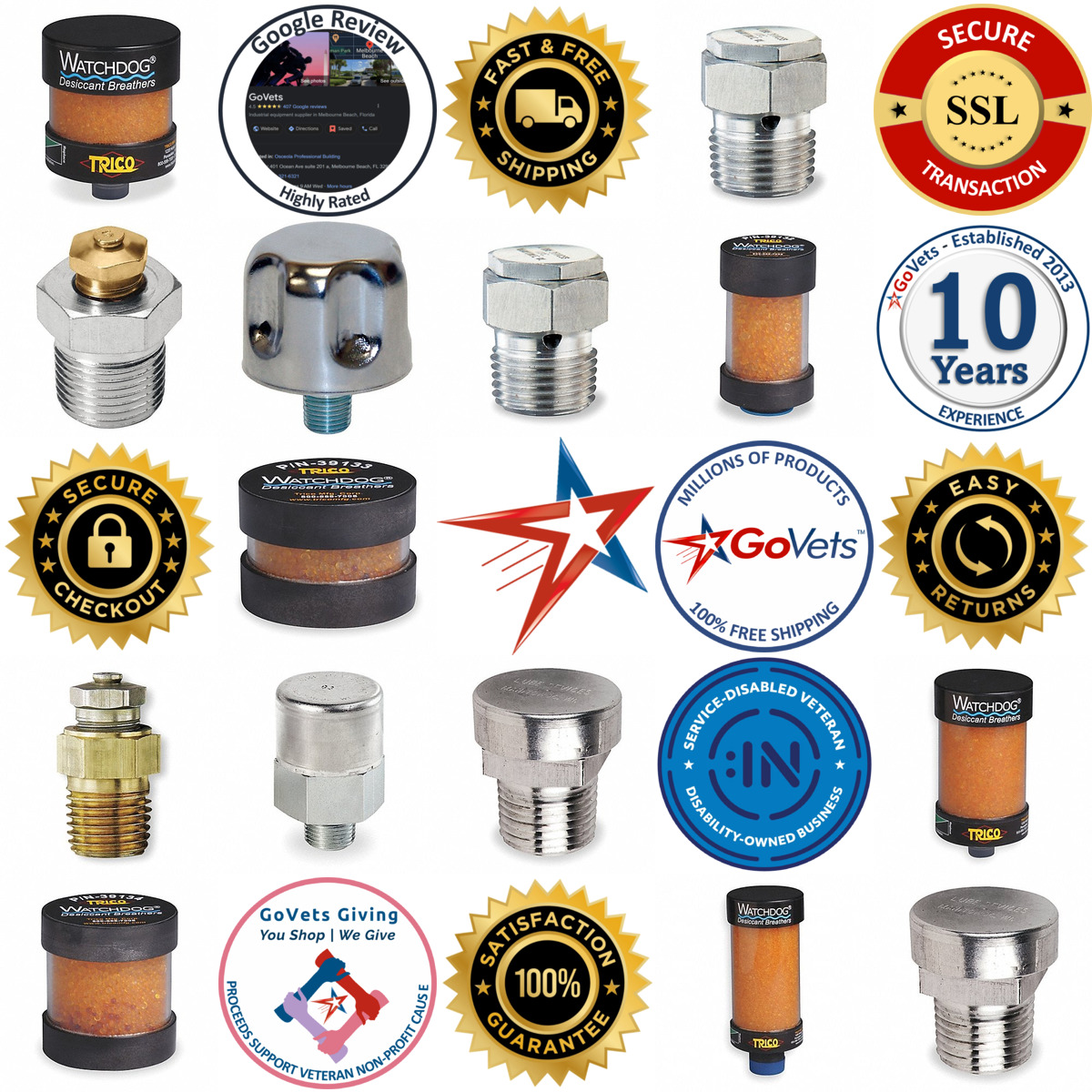 Millions of Products A selection of Breathers and Vents products on GoVets