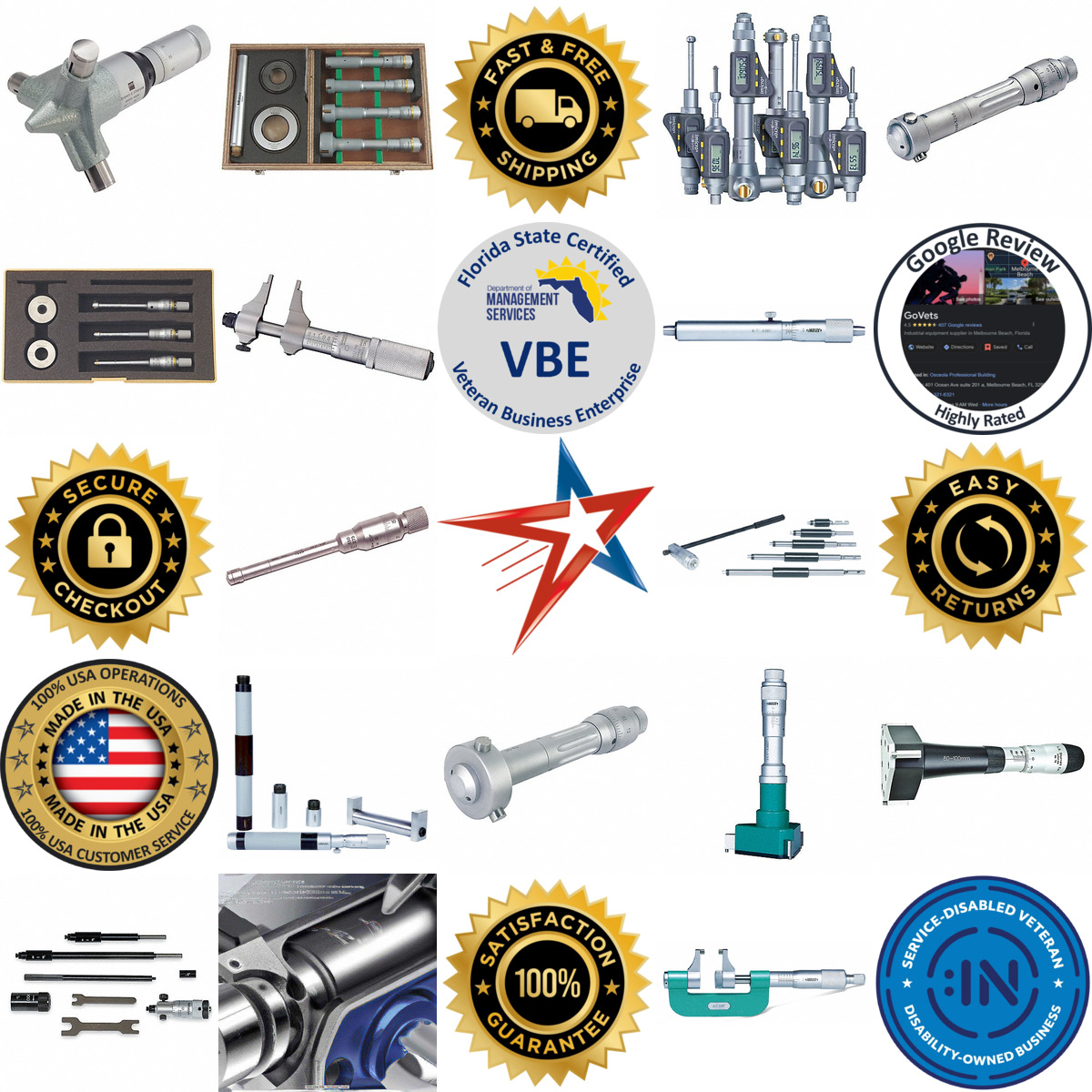 Millions of Products A selection of Mechanical Inside Micrometers and Sets products on GoVets