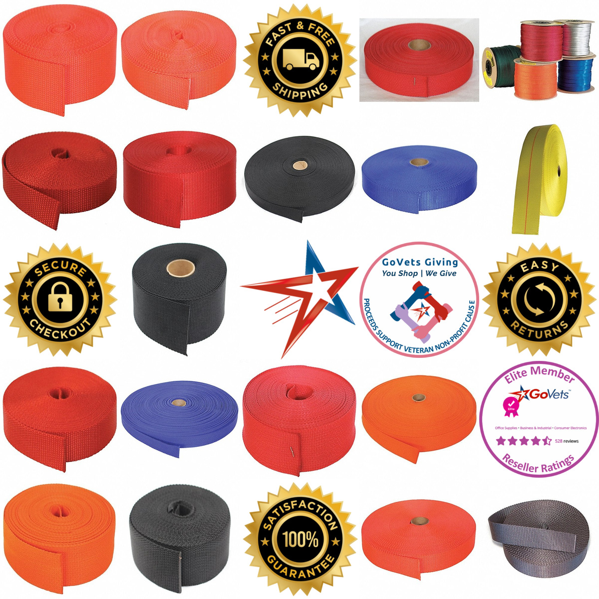 Millions of Products A selection of Bulk Webbing products on GoVets
