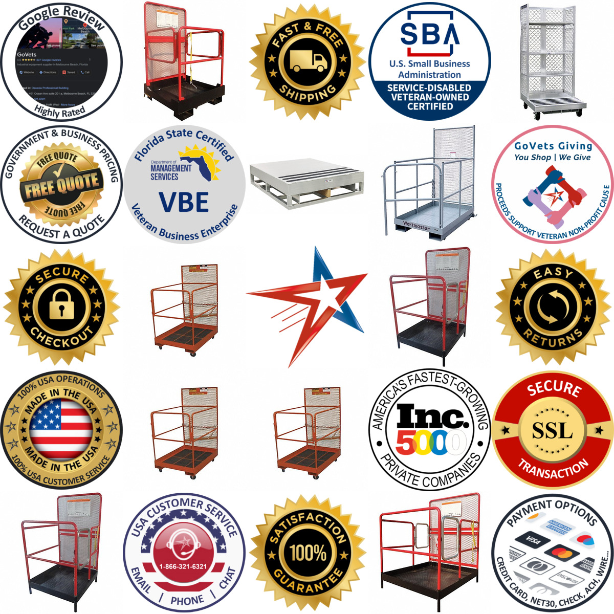 Millions of Products A selection of Forklift Work Platforms products on GoVets