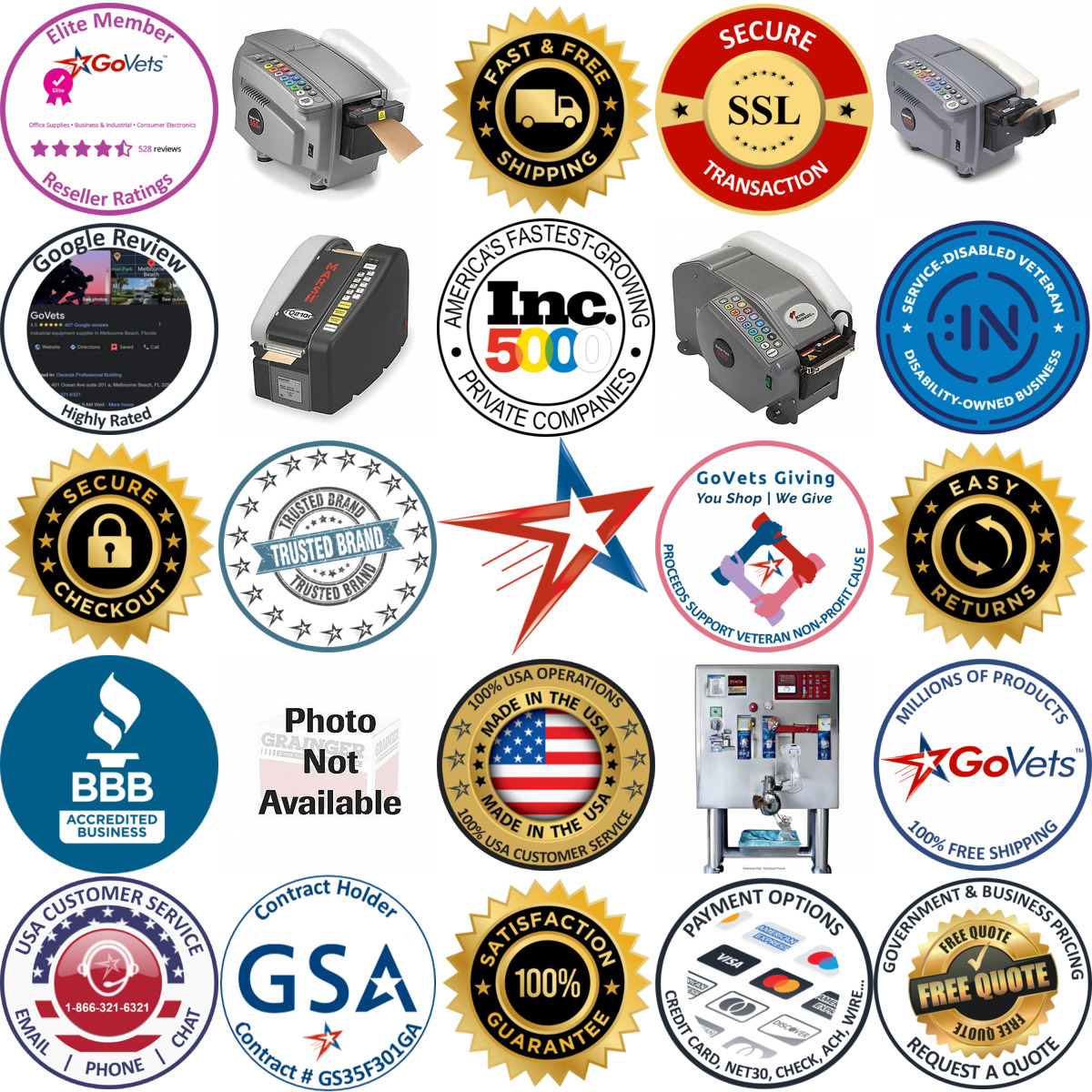 Millions of Products A selection of Electric Water Activated Tape Dispensing Machines products on GoVets