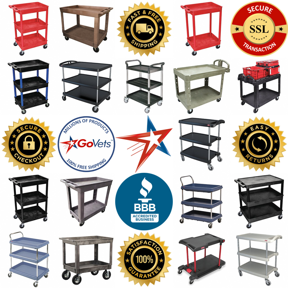 Millions of Products A selection of Plastic Shelf and Utility Carts products on GoVets