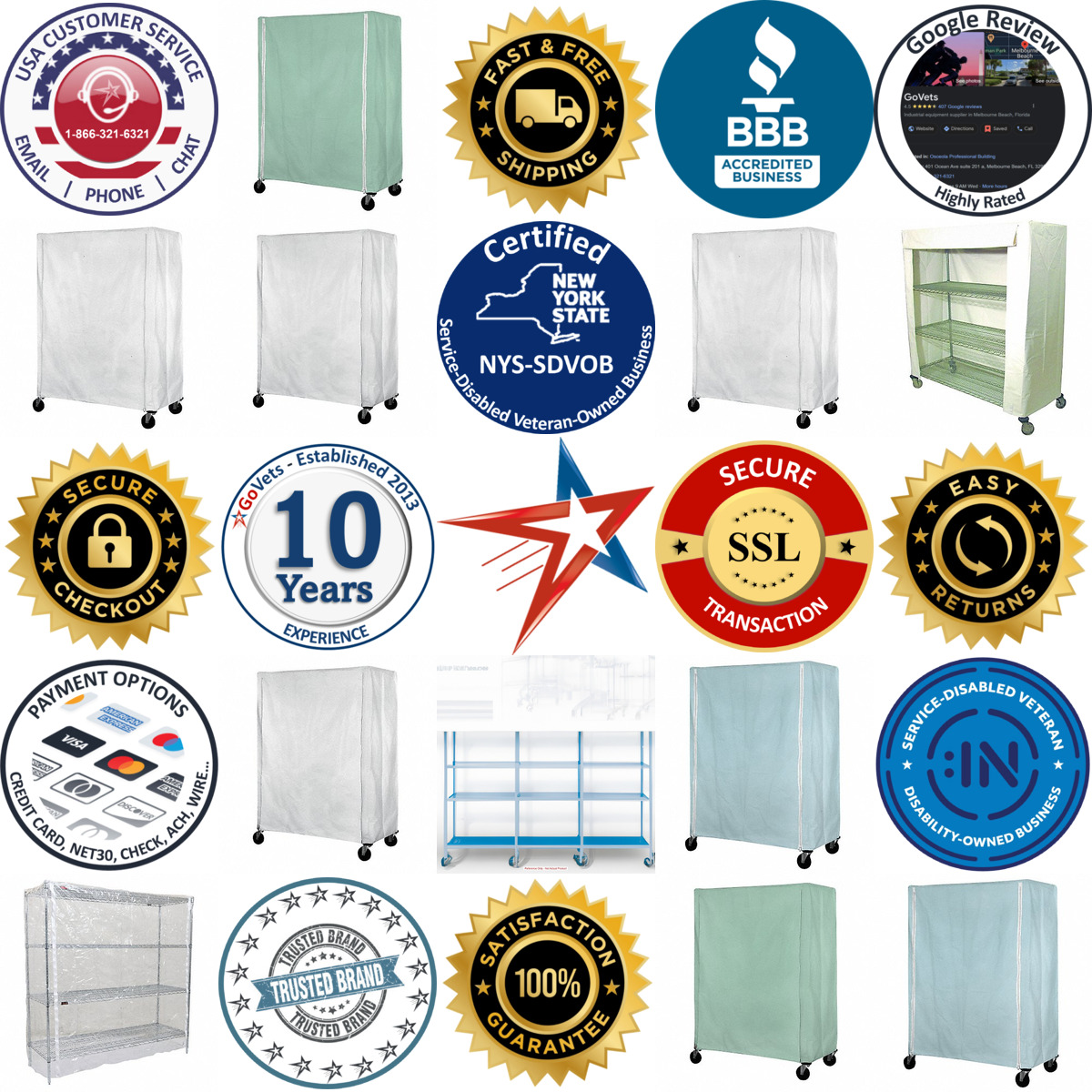Millions of Products A selection of Wire Shelf and Utility Cart Covers products on GoVets
