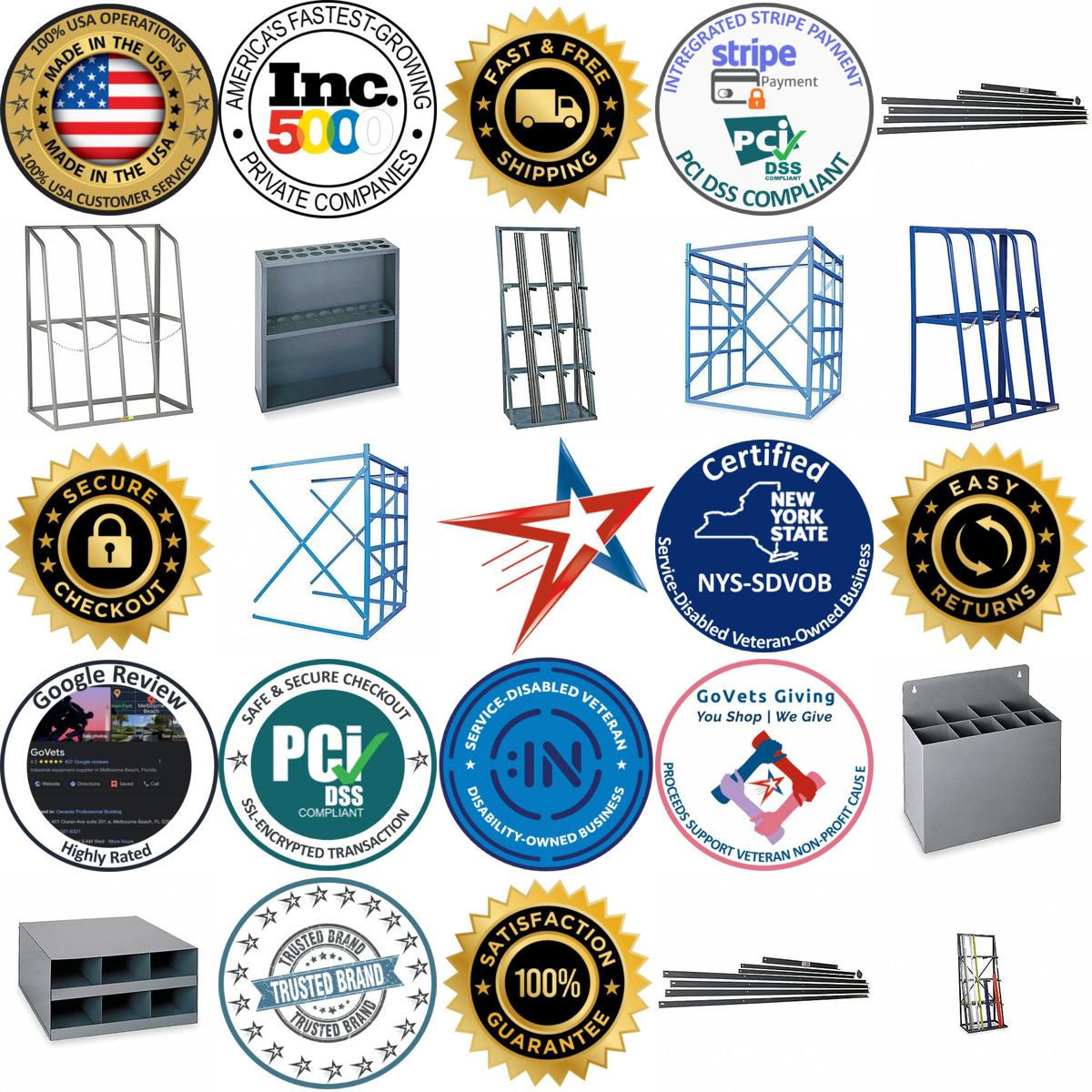 Millions of Products A selection of Bar and Pipe Racks products on GoVets