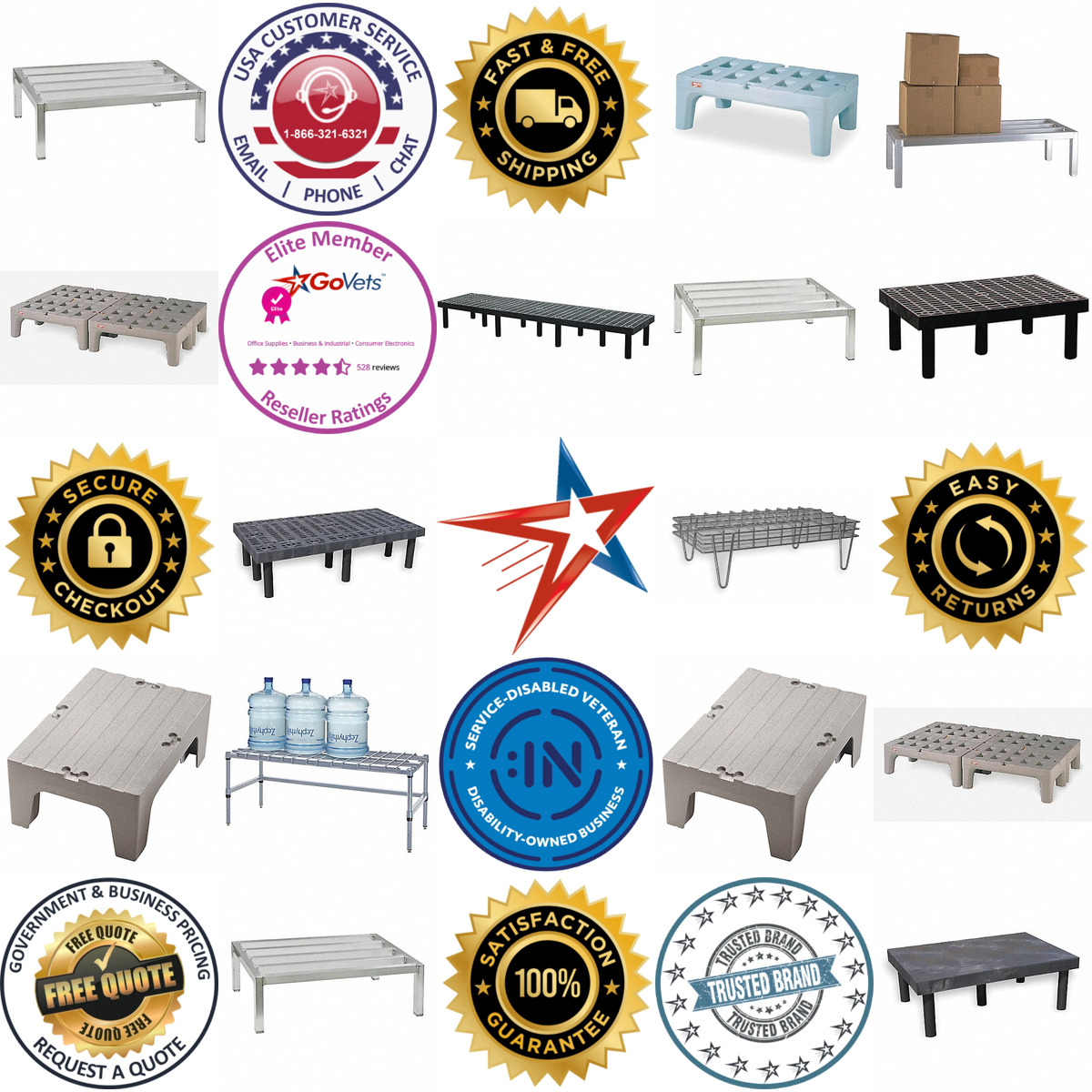 Millions of Products A selection of Dunnage Racks products on GoVets