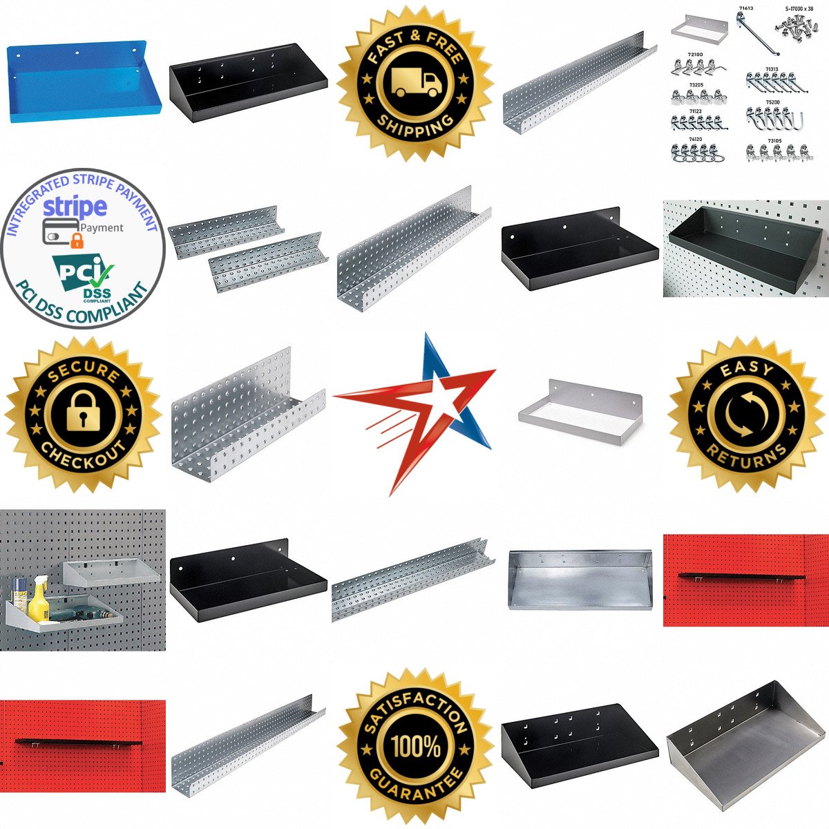 Millions of Products A selection of Pegboard Shelves products on GoVets