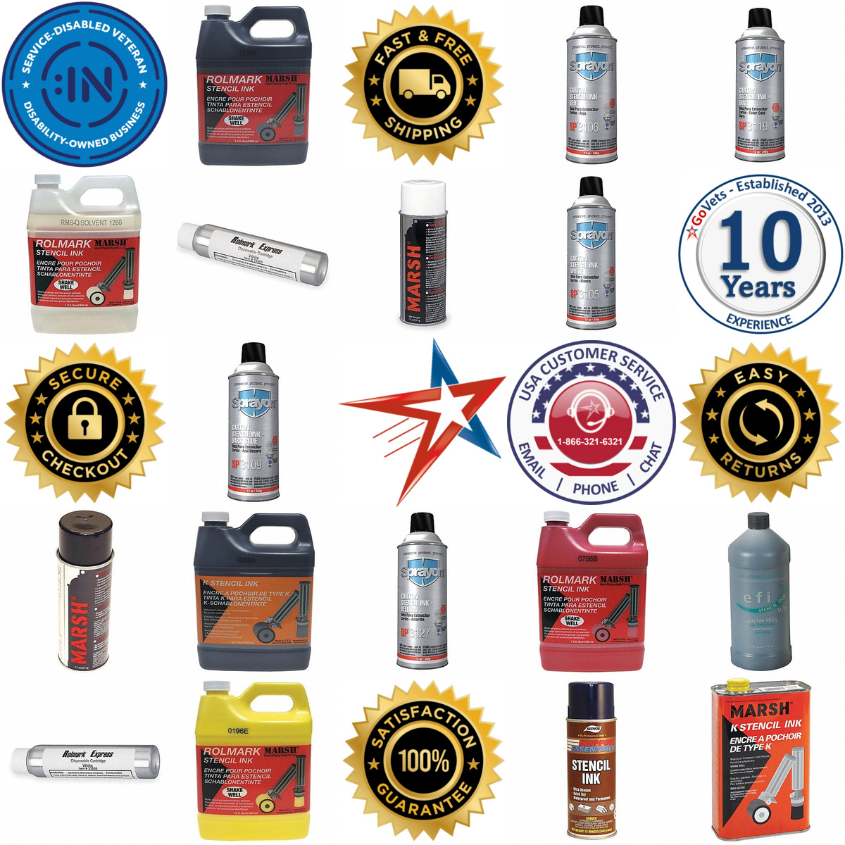 Millions of Products A selection of Stencil Ink products on GoVets