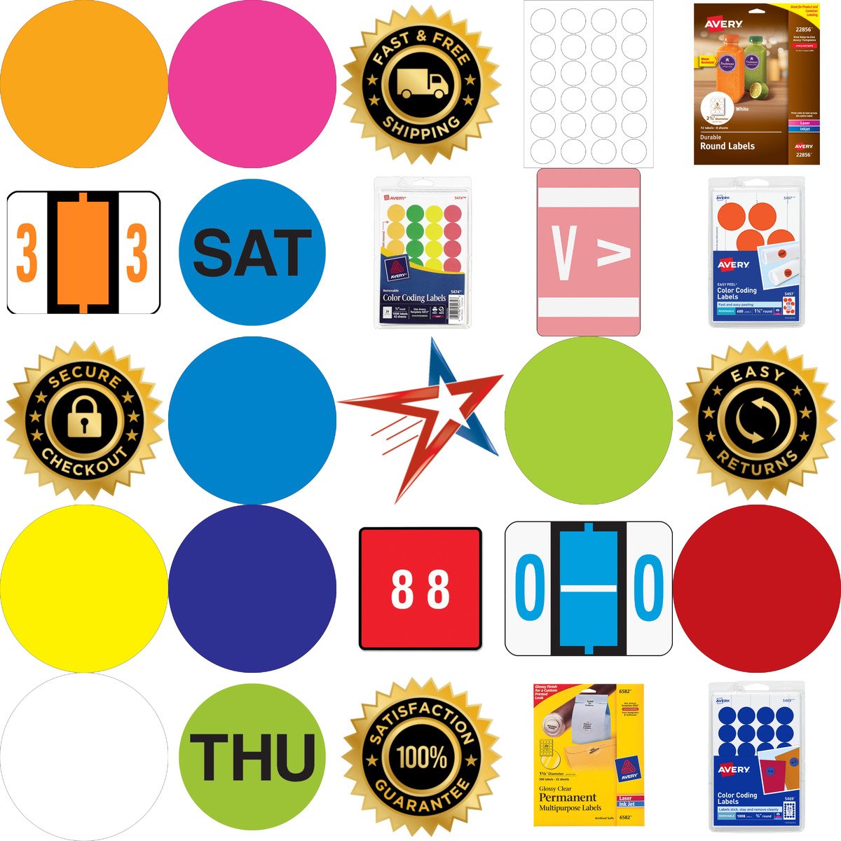 Millions of Products A selection of Color Coding and Round Labels products on GoVets